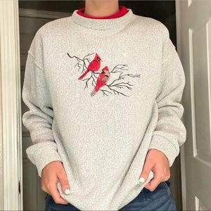 Cardinal sweatshirt, heathered gray/red